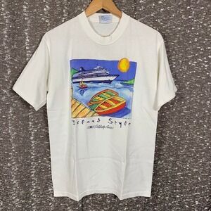Vintage Island Style Celebrity Cruises T-Shirt All Sport White Graphic Medium